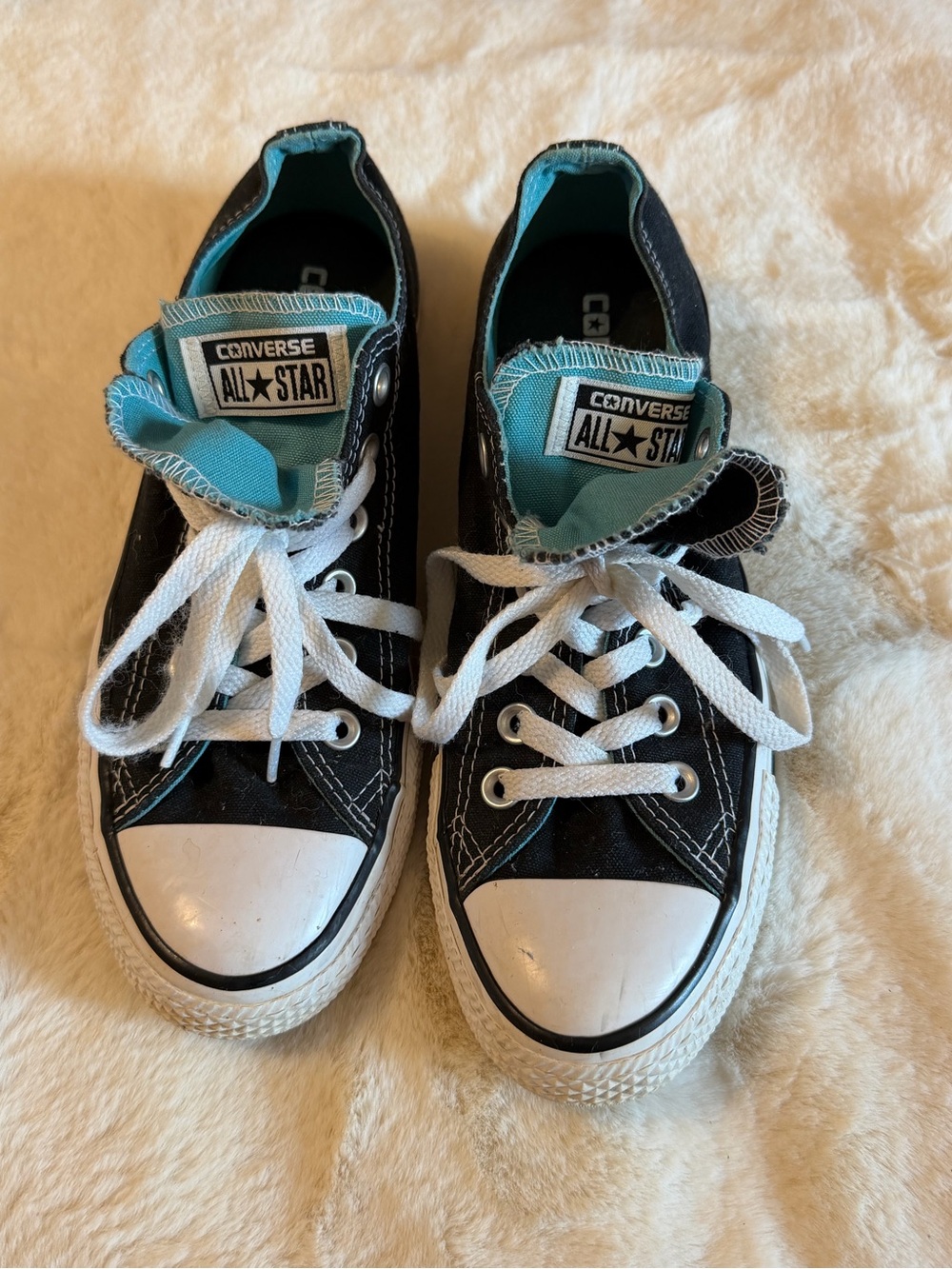 Women’s Converse All Star Black & Teal Low Top Sneakers